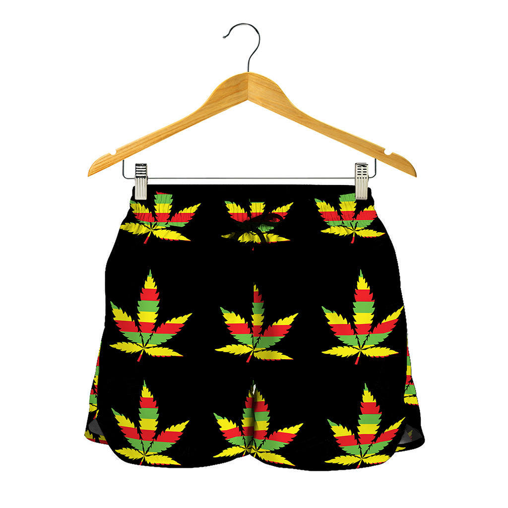 Rasta Flag Pattern Print Women's Shorts