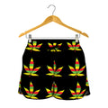 Rasta Flag Pattern Print Women's Shorts