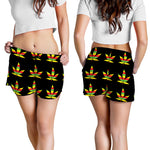 Rasta Flag Pattern Print Women's Shorts