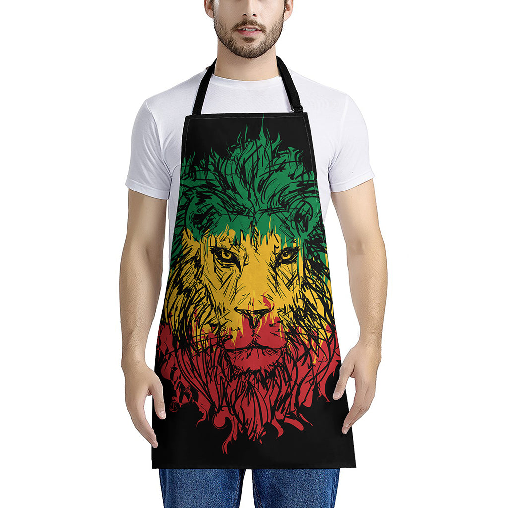 Rasta Lion Print Apron