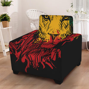 Rasta Lion Print Armchair Slipcover