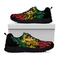 Rasta Lion Print Black Running Shoes