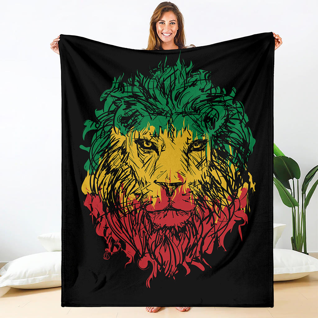 Rasta Lion Print Blanket
