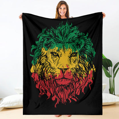 Rasta Lion Print Blanket
