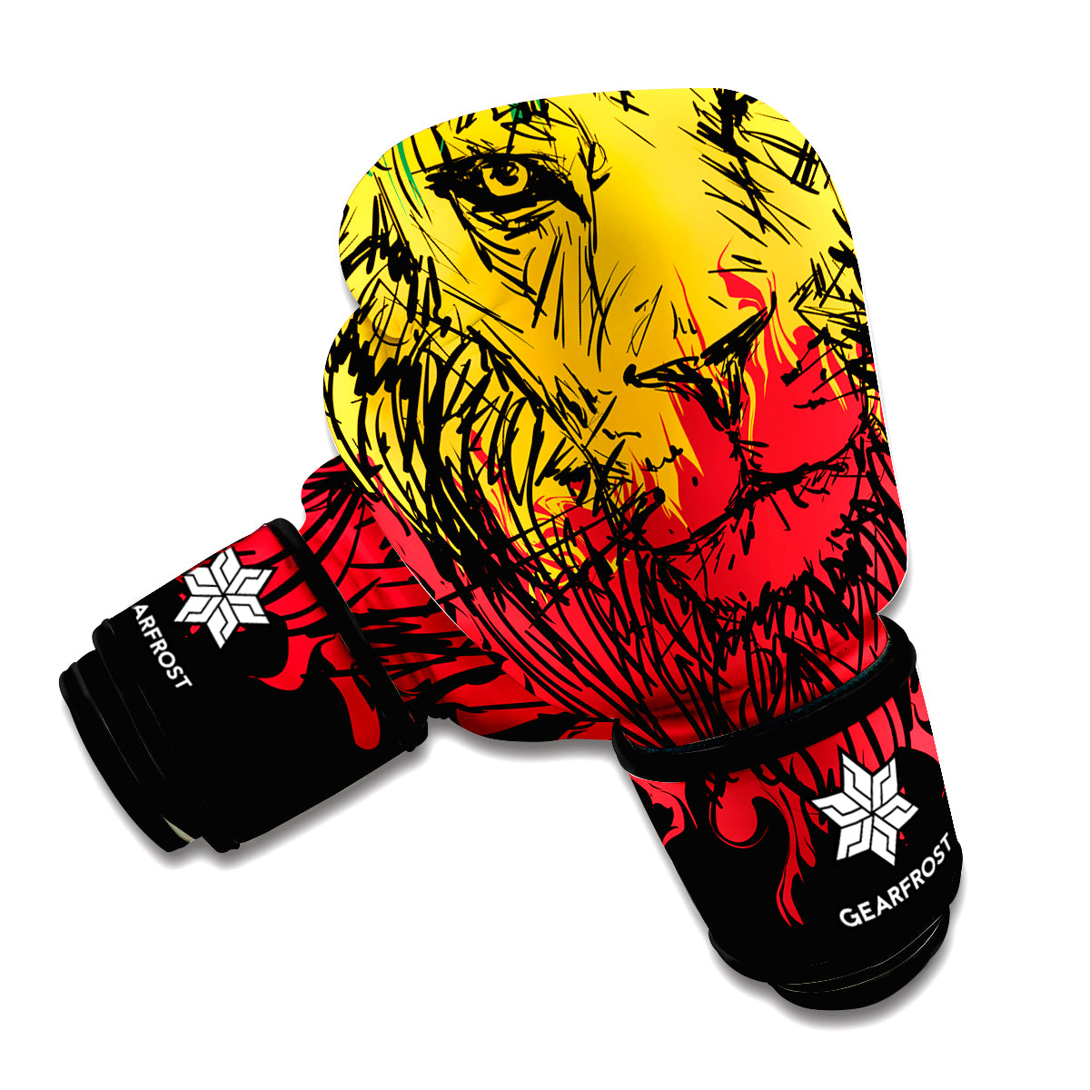 Rasta Lion Print Boxing Gloves