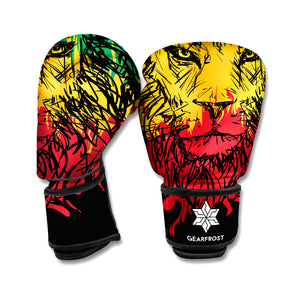 Rasta Lion Print Boxing Gloves