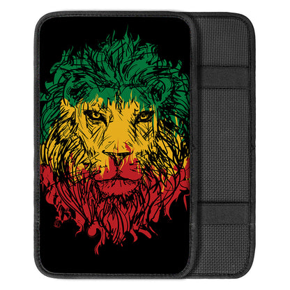 Rasta Lion Print Car Center Console Cover