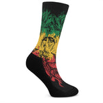 Rasta Lion Print Crew Socks