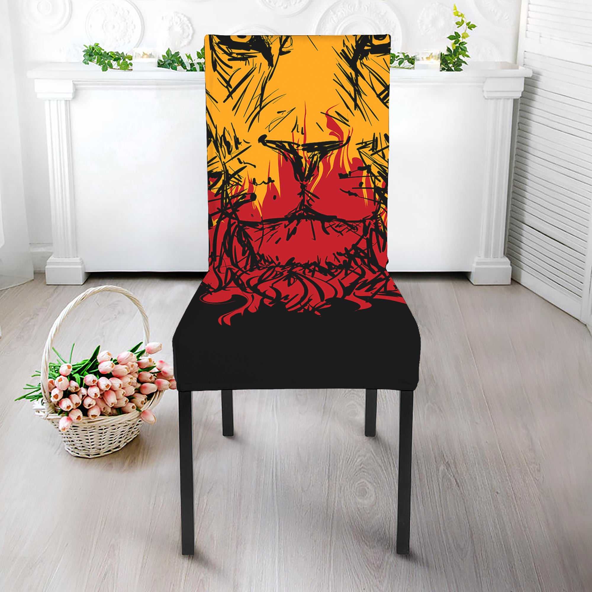 Rasta Lion Print Dining Chair Slipcover