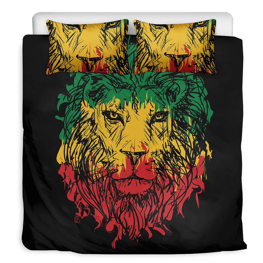 Rasta Lion Print Duvet Cover Bedding Set