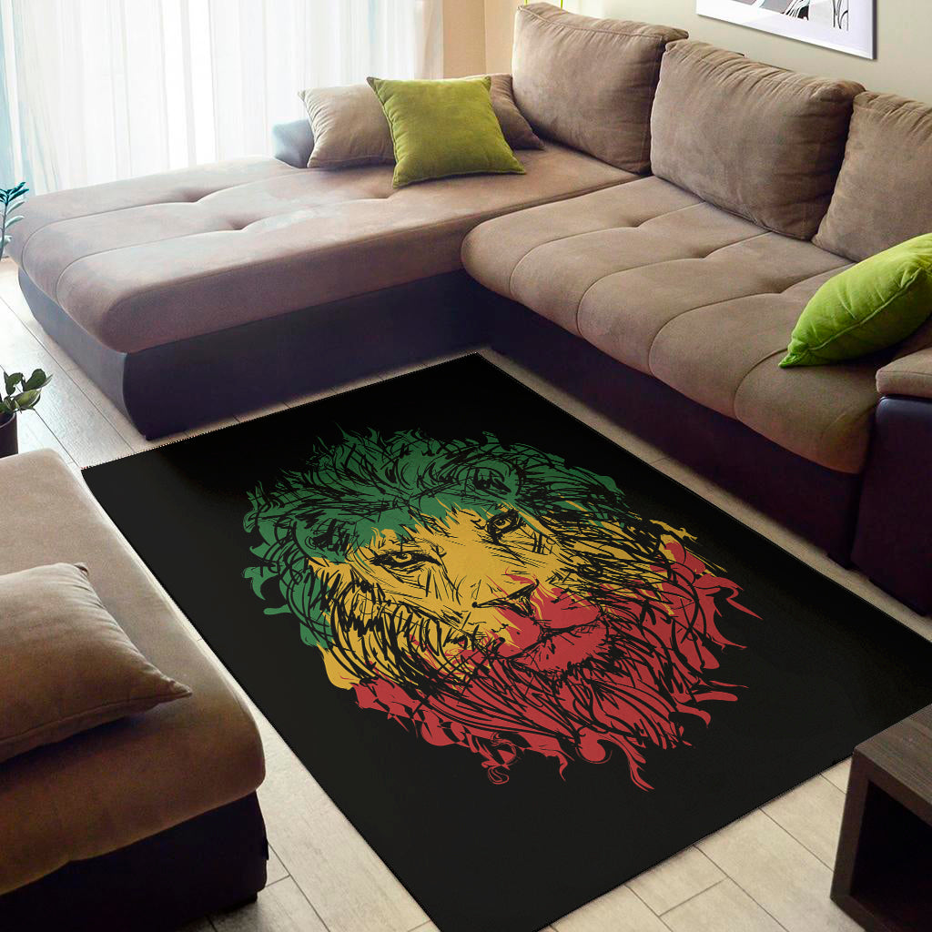 Rasta Lion Print Floor Mat