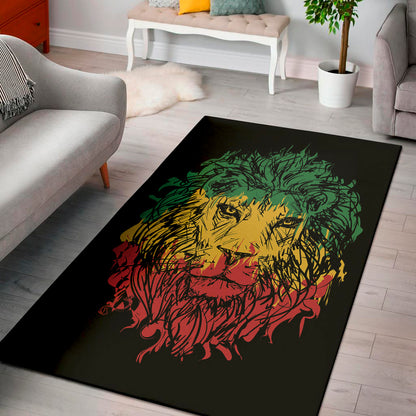 Rasta Lion Print Floor Mat