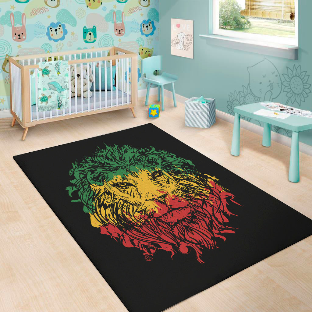 Rasta Lion Print Floor Mat