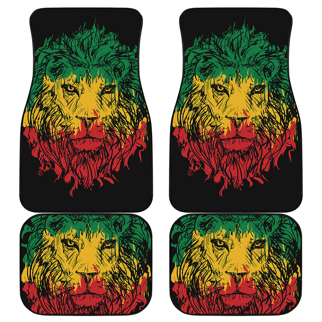 Rasta Lion Print Front and Back Car Floor Mats