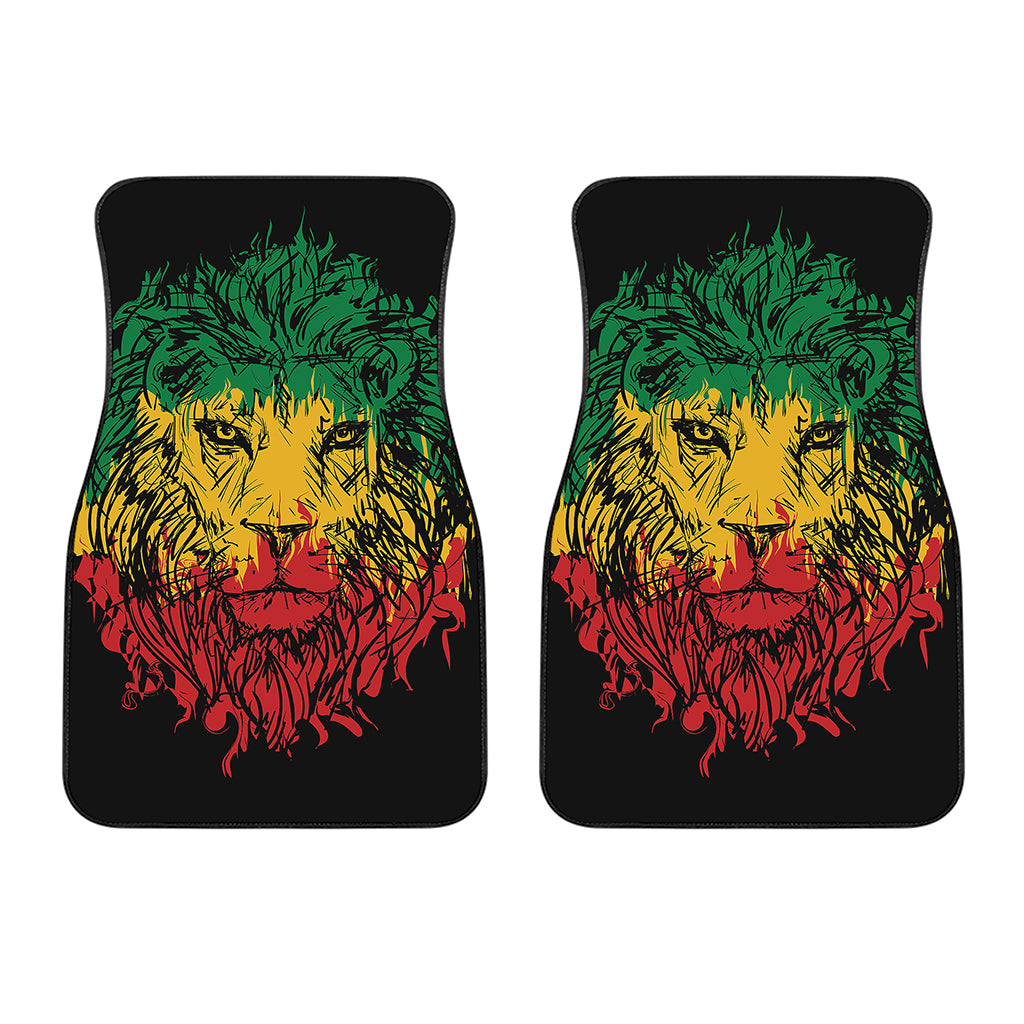 Rasta Lion Print Front Car Floor Mats