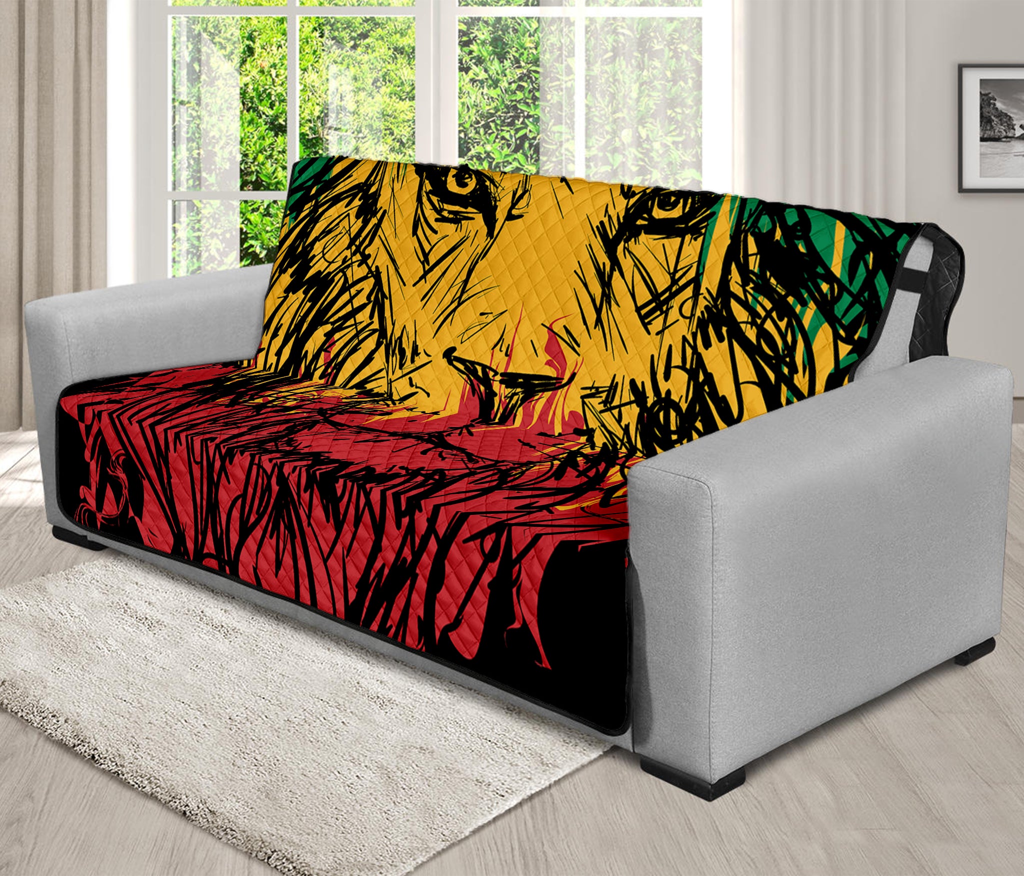 Rasta Lion Print Futon Protector