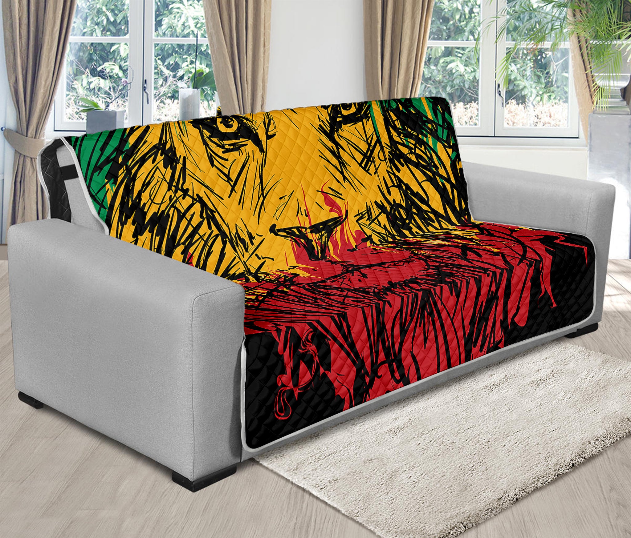 Rasta Lion Print Futon Protector