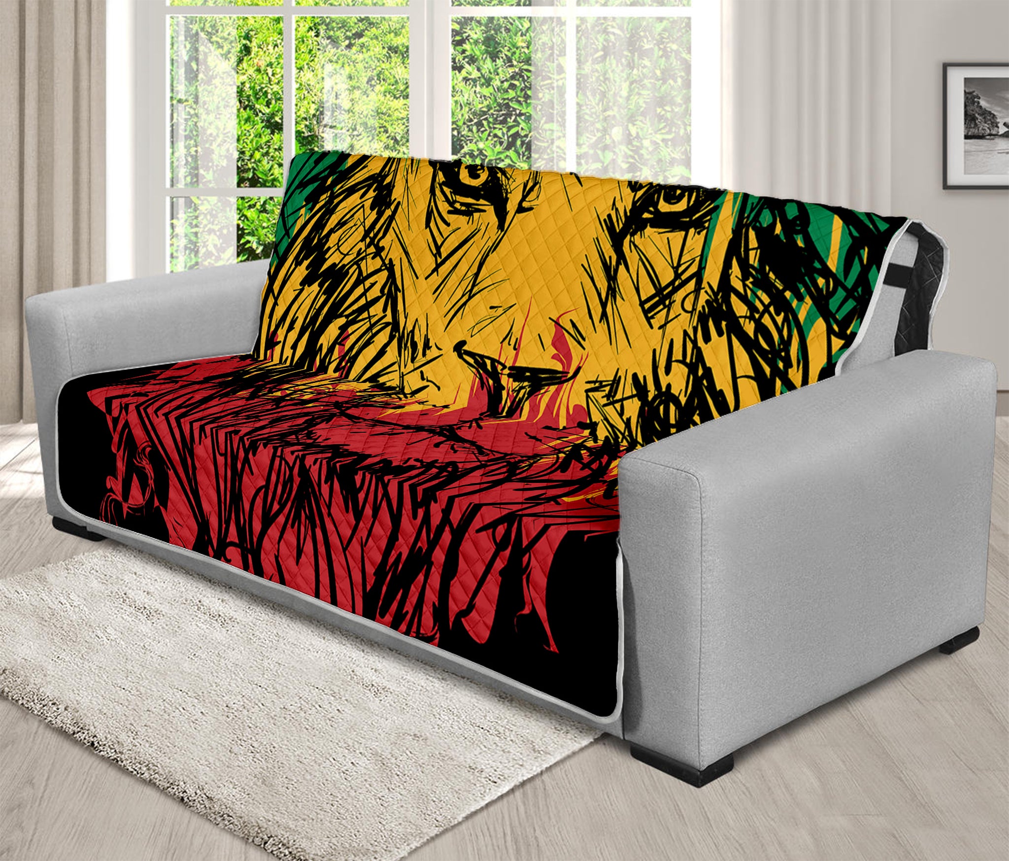 Rasta Lion Print Futon Protector