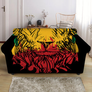 Rasta Lion Print Loveseat Slipcover