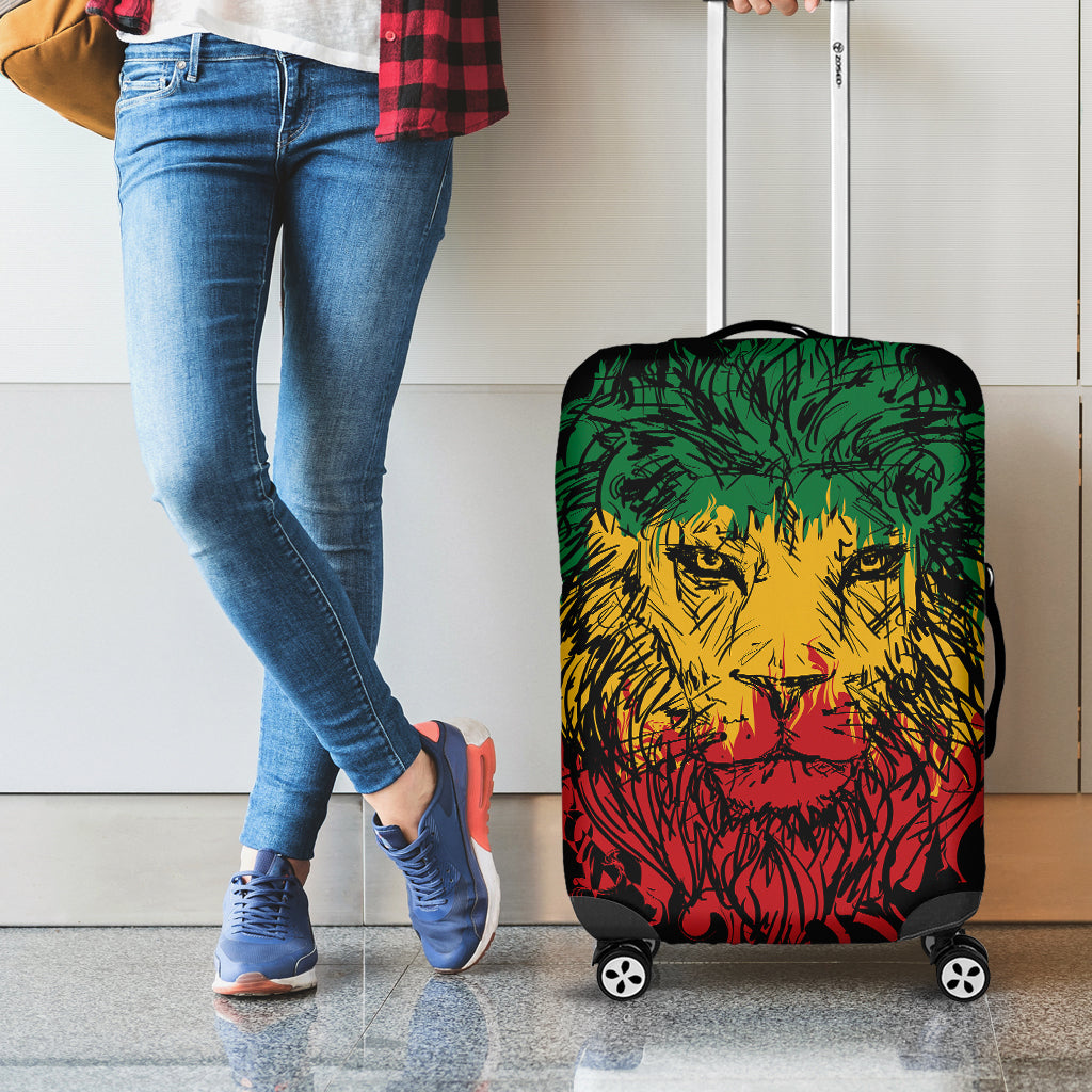 Rasta Lion Print Luggage Cover