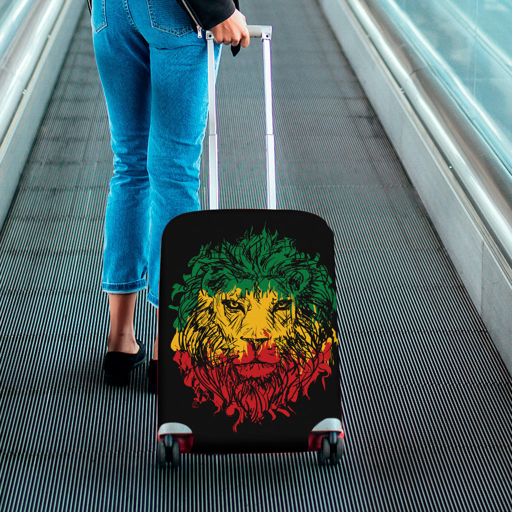 Rasta Lion Print Luggage Cover