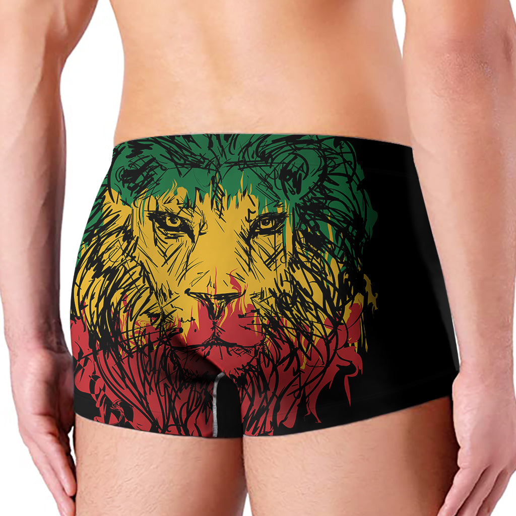 Rasta Lion Print Men's Boxer Briefs