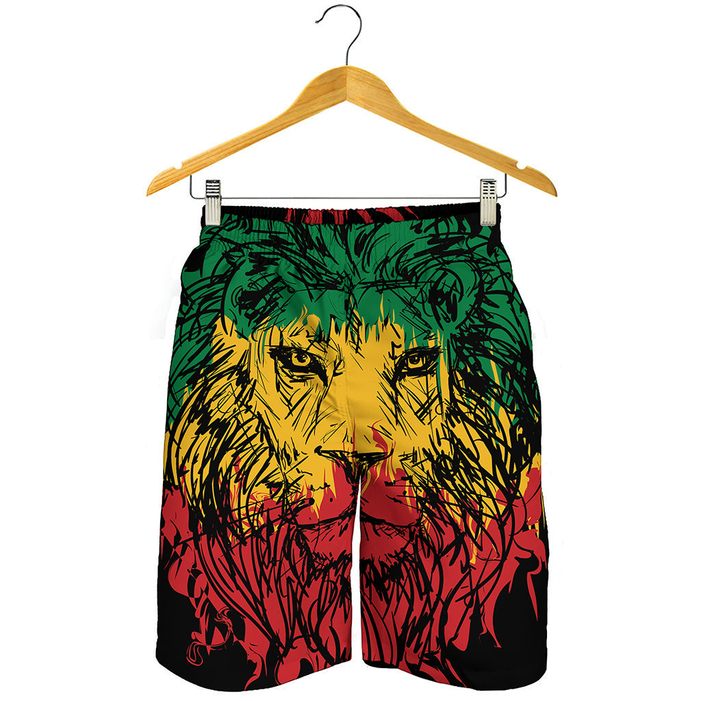 Rasta Lion Print Men's Shorts