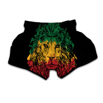Rasta Lion Print Muay Thai Boxing Shorts
