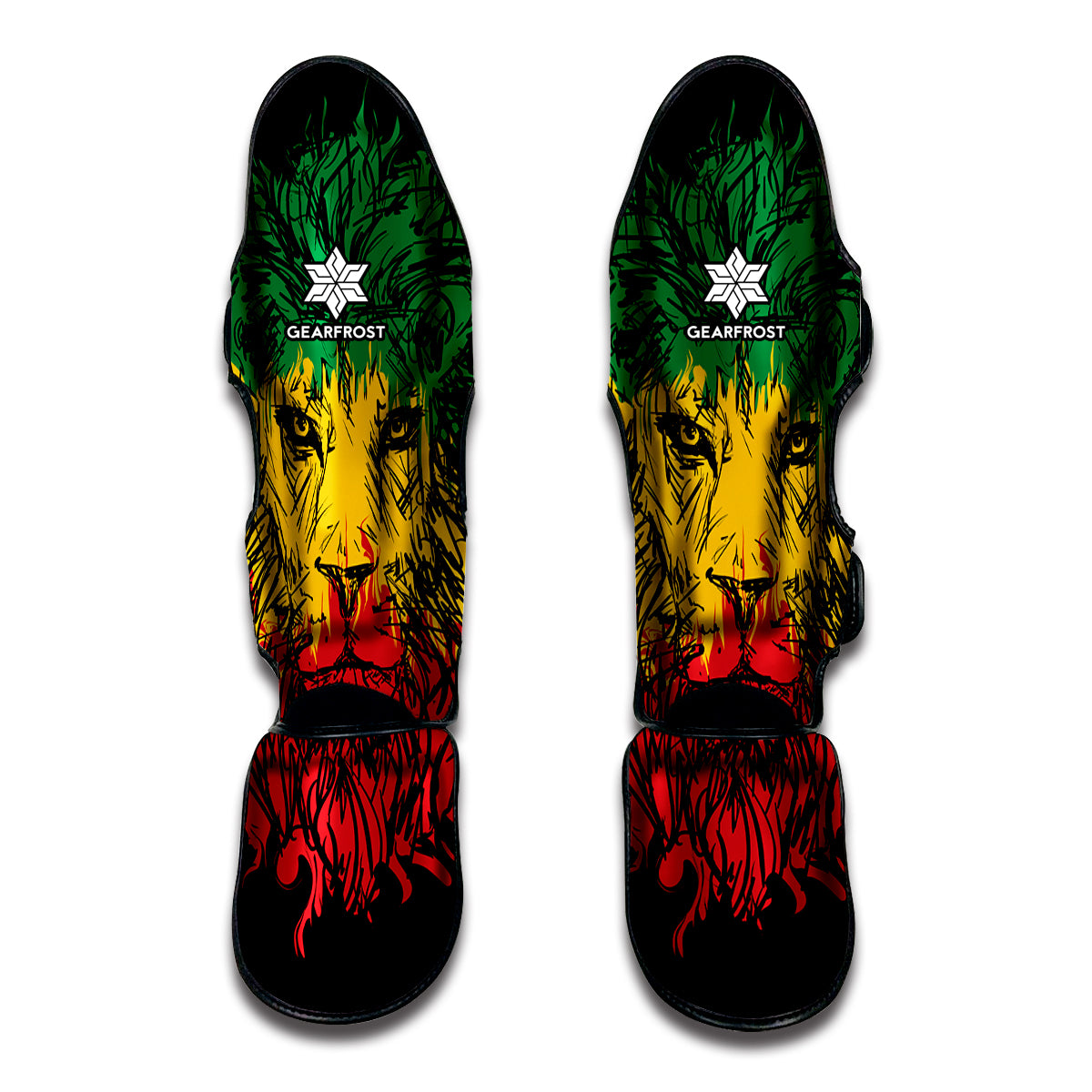 Rasta Lion Print Muay Thai Shin Guard