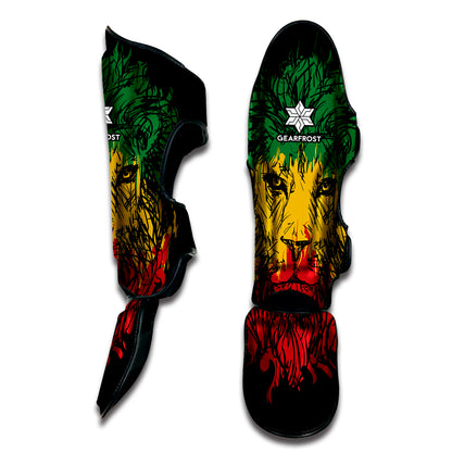Rasta Lion Print Muay Thai Shin Guard