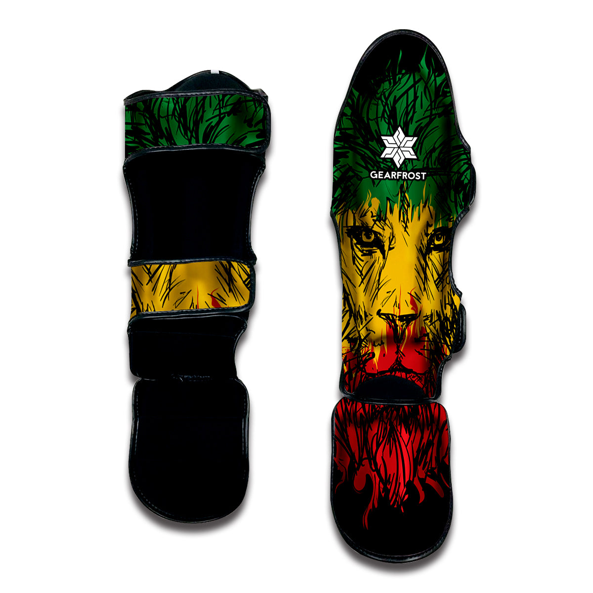 Rasta Lion Print Muay Thai Shin Guard