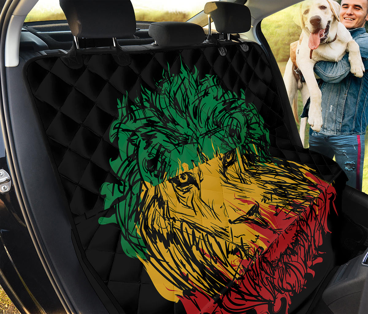 Rasta Lion Print Pet Car Back Seat Cover