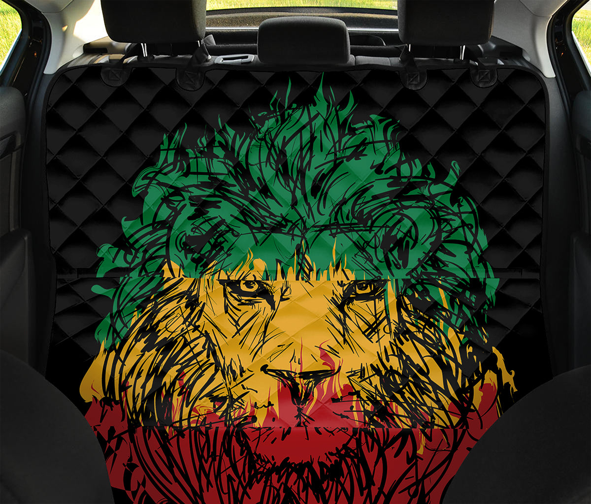 Rasta Lion Print Pet Car Back Seat Cover
