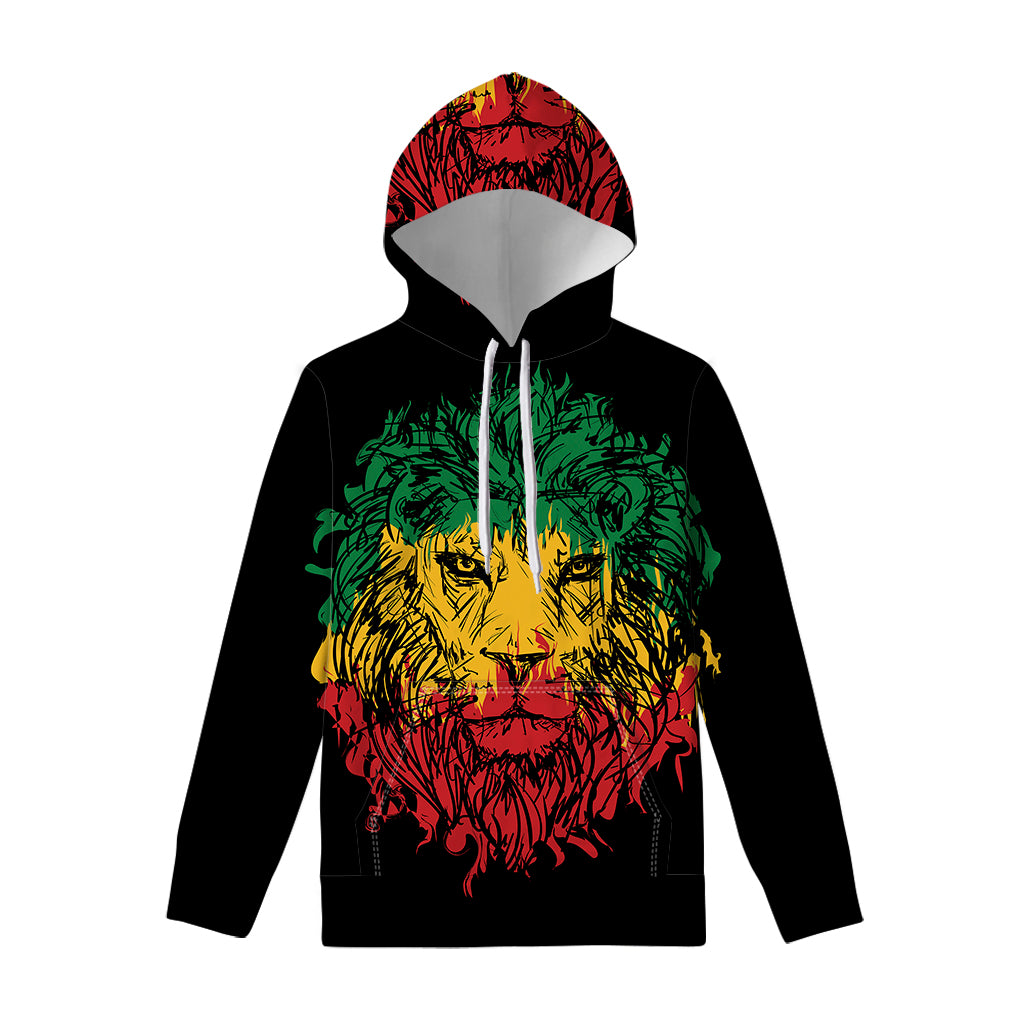 Rasta Lion Print Pullover Hoodie