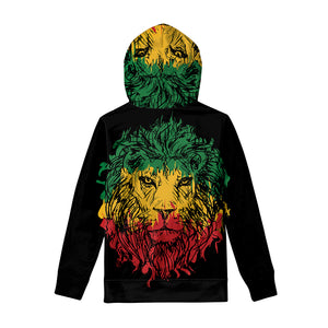 Rasta Lion Print Pullover Hoodie