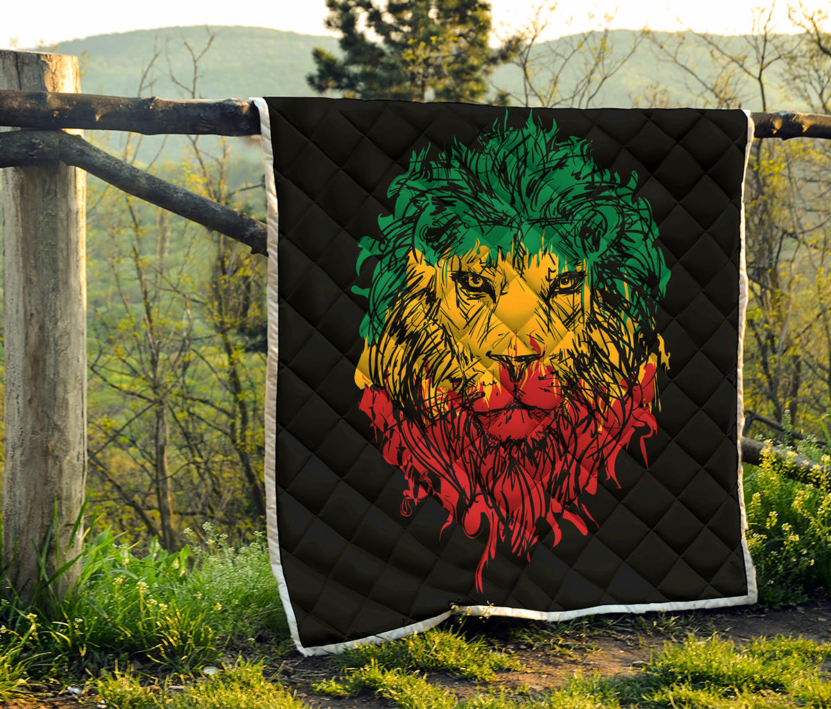 Rasta Lion Print Quilt