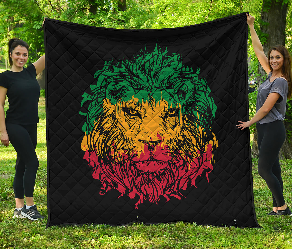 Rasta Lion Print Quilt