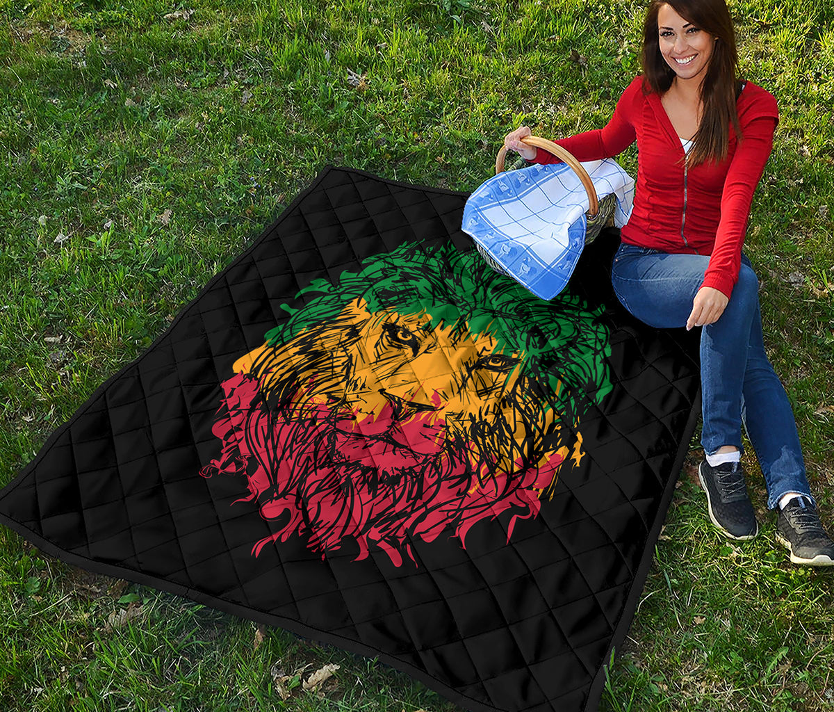 Rasta Lion Print Quilt