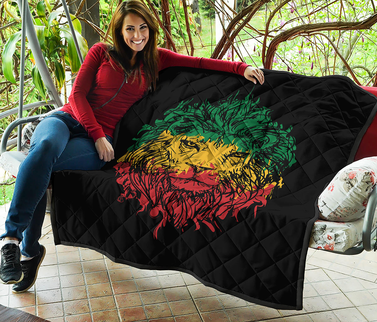 Rasta Lion Print Quilt