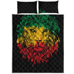 Rasta Lion Print Quilt Bed Set