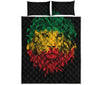 Rasta Lion Print Quilt Bed Set