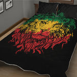 Rasta Lion Print Quilt Bed Set