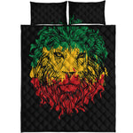 Rasta Lion Print Quilt Bed Set