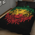 Rasta Lion Print Quilt Bed Set