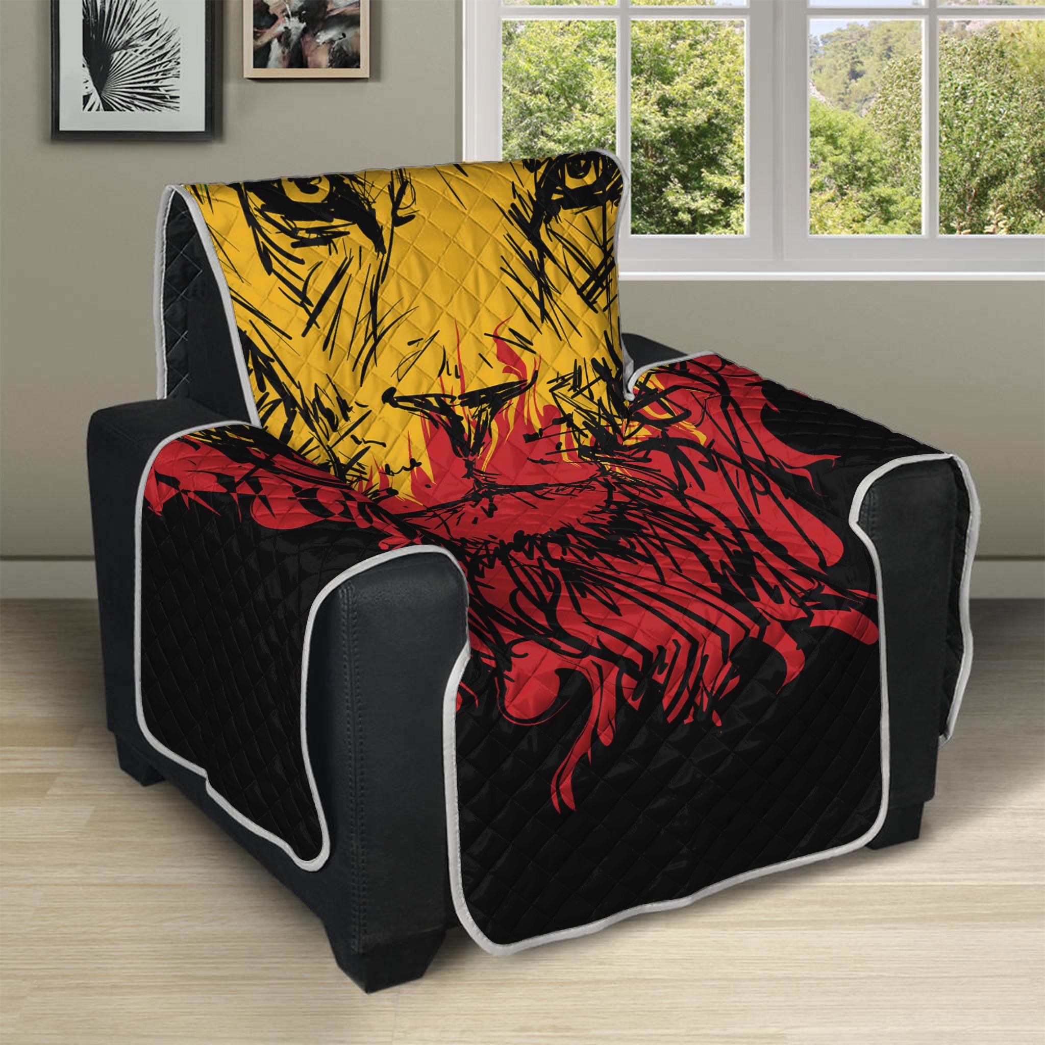 Rasta Lion Print Recliner Protector