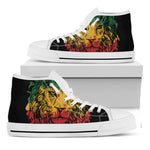 Rasta Lion Print White High Top Sneakers