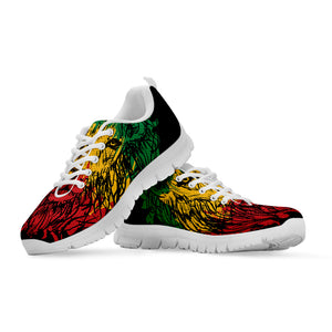 Rasta Lion Print White Sneakers