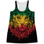 Rasta Lion Print Women's Racerback Tank Top