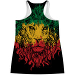 Rasta Lion Print Women's Racerback Tank Top