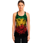 Rasta Lion Print Women's Racerback Tank Top